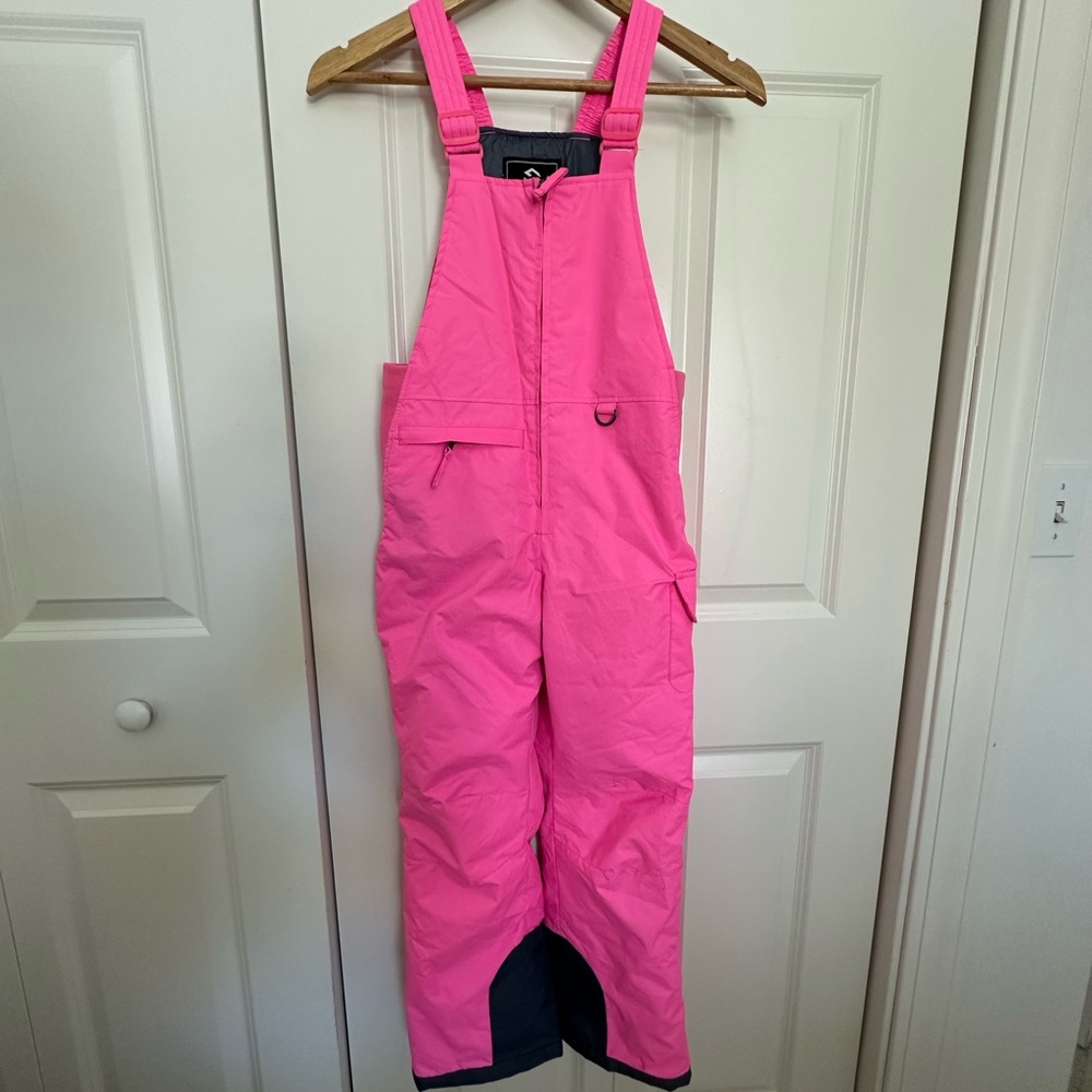 Kids Bright Pink One Piece Ski Bib
